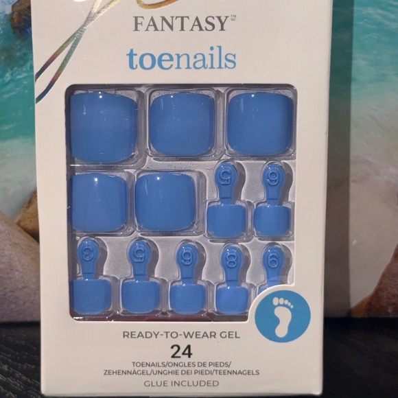 Kiss Other - KISS Gel Fantasy Toenails 24 Ready-to-Wear Press-On Nails Sky Blue Glue On